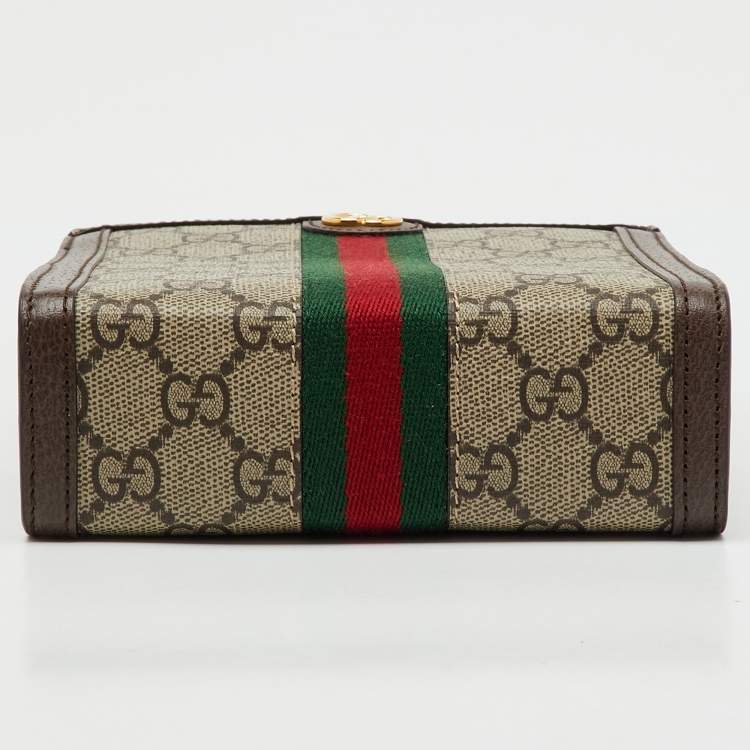 Pre Owned Gucci Beige/Brown GG Supreme Canvas and Leather Ophidia Super Mini Bag