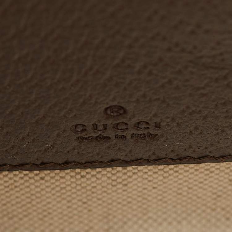 Pre Owned Gucci Beige/Brown GG Supreme Canvas and Leather Ophidia Super Mini Bag