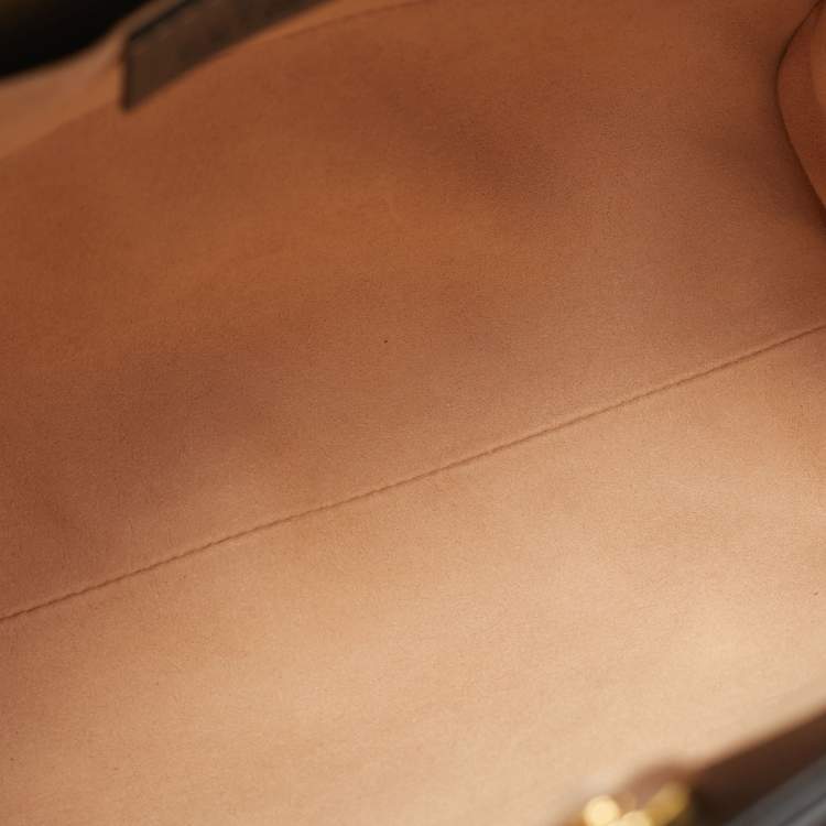 Pre Owned Gucci Black Leather Small Bamboo Diana Tote