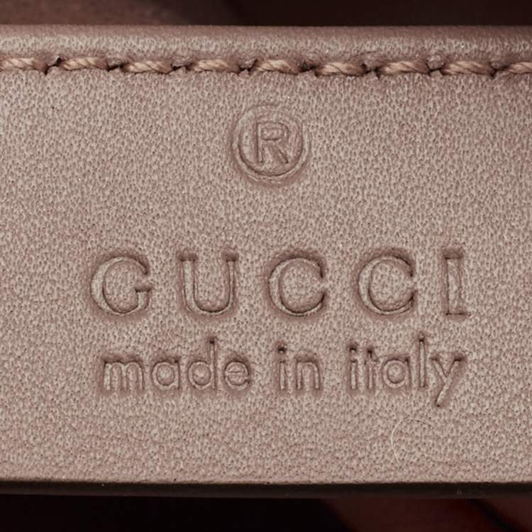 Pre Owned Gucci Dusty Pink Matelassé Leather GG Marmont Belt Bag