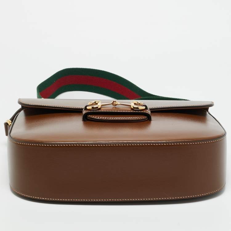 Pre Owned Gucci Brown Leather Horsebit 1955 Shoulder Bag