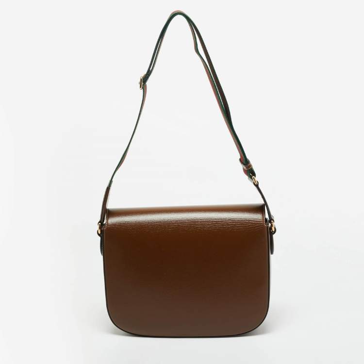 Pre Owned Gucci Brown Leather Horsebit 1955 Shoulder Bag