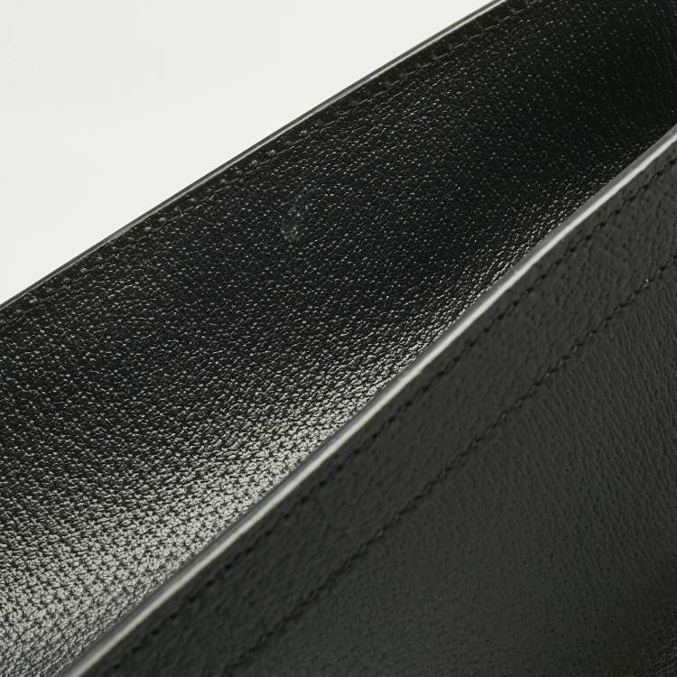 Pre Owned Gucci Black Leather Large Bamboo Diana Tote