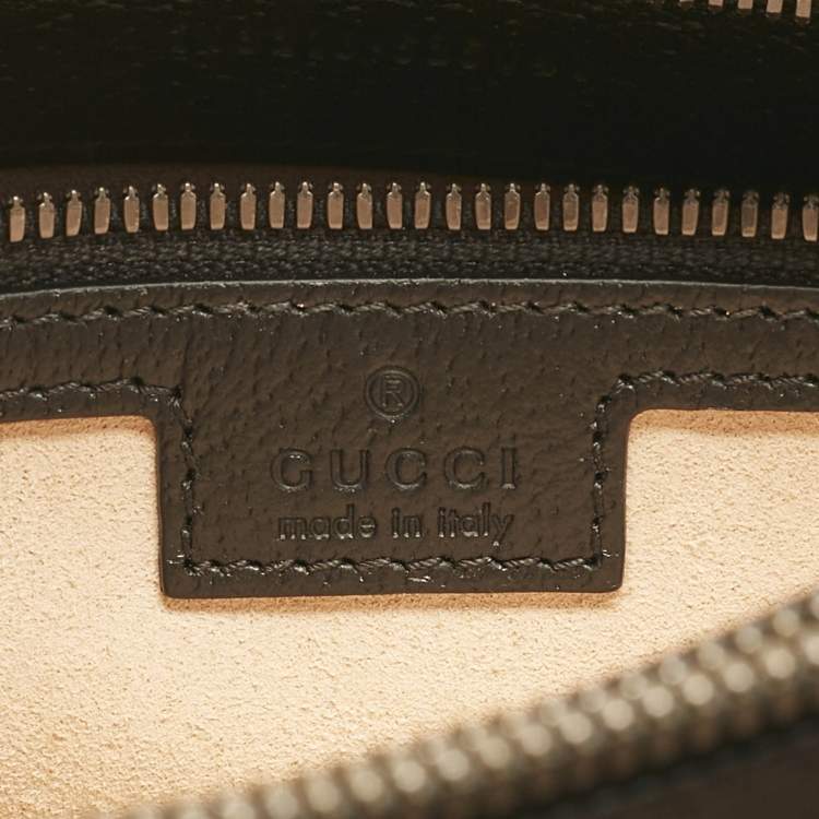 Pre Owned Gucci Black Leather Large Bamboo Diana Tote