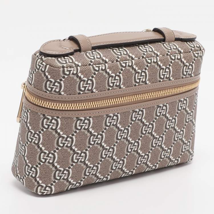 Pre Owned Gucci Taupe GG Shadow Supreme Canvas Mini Crossbody Bag