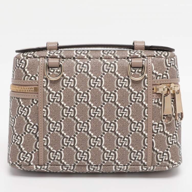 Pre Owned Gucci Taupe GG Shadow Supreme Canvas Mini Crossbody Bag