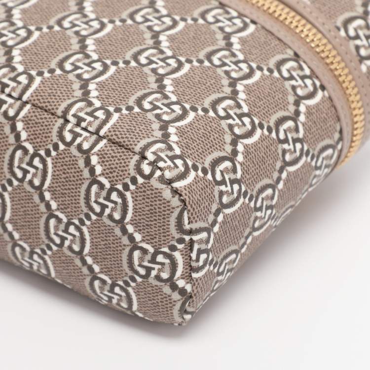 Pre Owned Gucci Taupe GG Shadow Supreme Canvas Mini Crossbody Bag