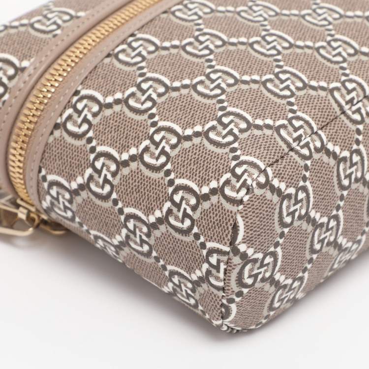 Pre Owned Gucci Taupe GG Shadow Supreme Canvas Mini Crossbody Bag