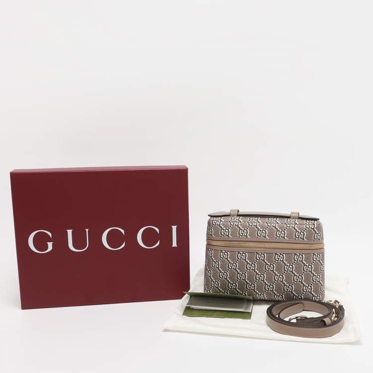 Pre Owned Gucci Taupe GG Shadow Supreme Canvas Mini Crossbody Bag