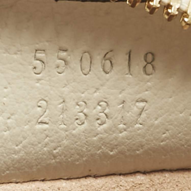 Pre Owned Gucci Off White Leather Mini Ophidia Round Shoulder Bag