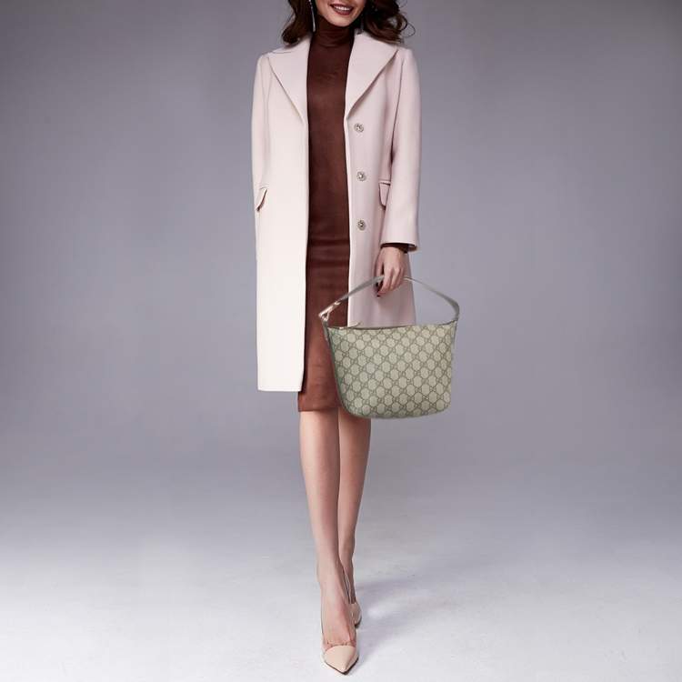 Pre Owned Gucci Beige/Brown GG Supreme Canvas and Leather Ophidia Bag