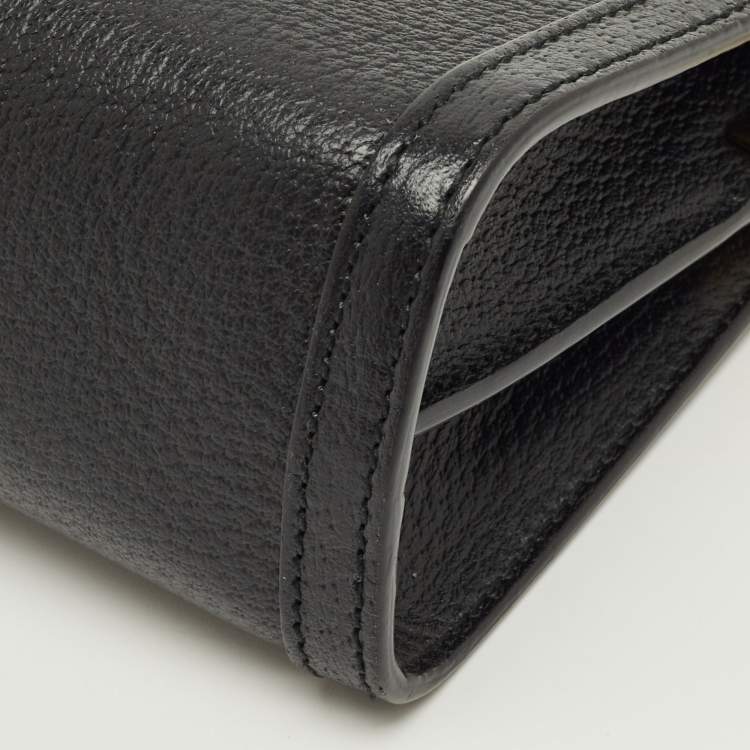 Pre Owned Gucci Black Leather Medium Ophidia Shoulder Bag