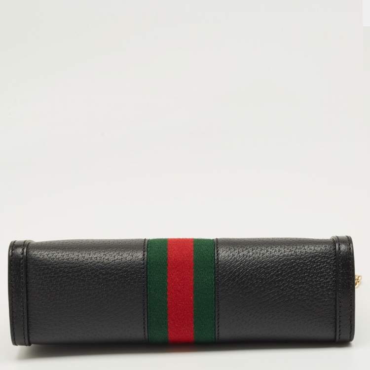 Pre Owned Gucci Black Leather Medium Ophidia Shoulder Bag