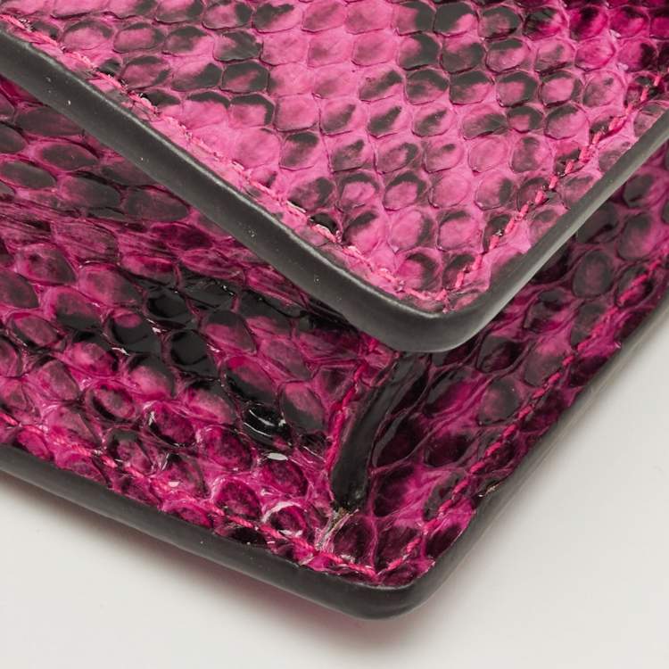 Pre Owned Gucci Pink Python Super Mini Dionysus Shoulder Bag