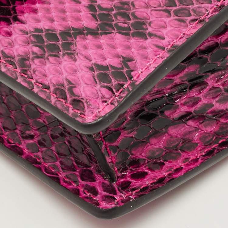 Pre Owned Gucci Pink Python Super Mini Dionysus Shoulder Bag