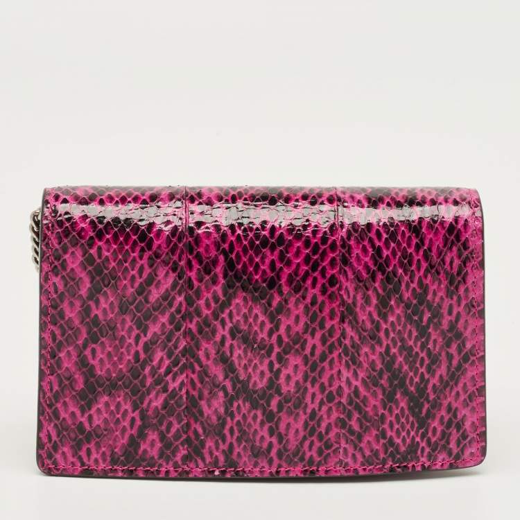 Pre Owned Gucci Pink Python Super Mini Dionysus Shoulder Bag