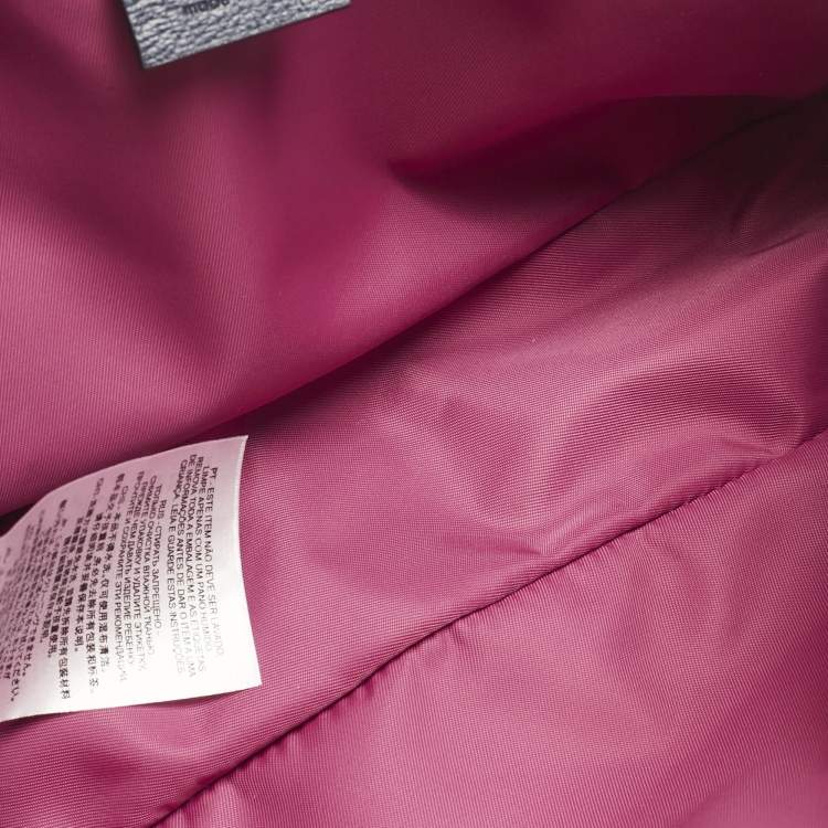 Pre Owned Gucci Pink/Navy Blue GG Canvas and Leather Messenger Bag