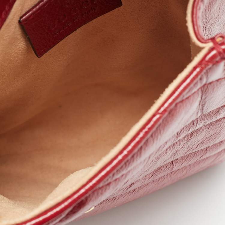 Pre Owned Gucci GG Marmont 2.0 Red Matelasse Leather Multi Belt Bag