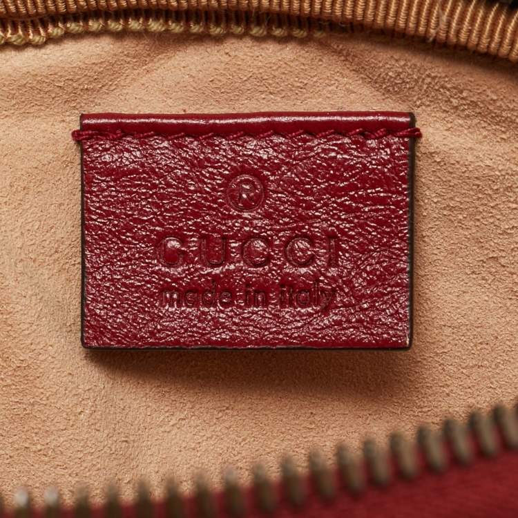 Pre Owned Gucci GG Marmont 2.0 Red Matelasse Leather Multi Belt Bag