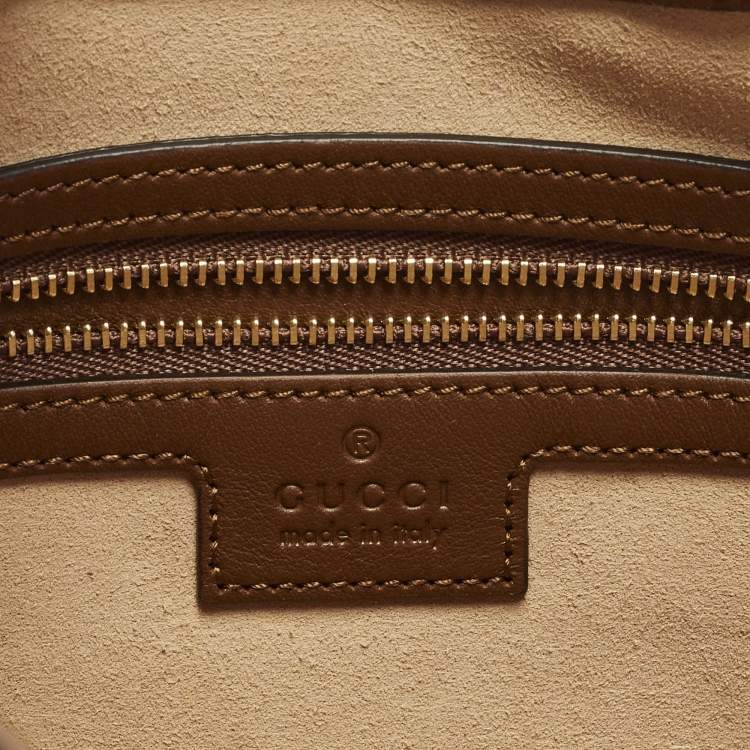 Pre Owned Gucci Padlock Brown/Beige GG Supreme Canvas and Leather Shoulder Bag