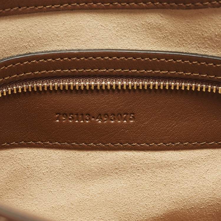 Pre Owned Gucci Padlock Brown/Beige GG Supreme Canvas and Leather Shoulder Bag