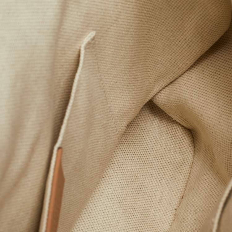 Pre Owned Gucci Bamboo Tassel Beige Leather Drawstring Backpack