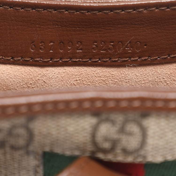 Pre Owned Gucci Jackie 1961 Mini Beige/Brown Supreme Canvas and Leather Shoulder Bag