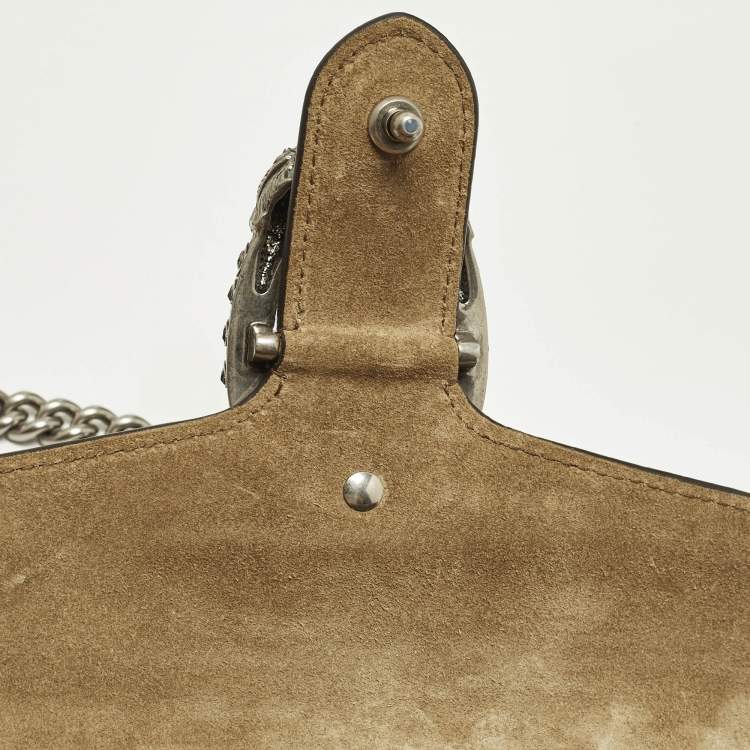 مملوكة مسبقًا Gucci Dionysus Crystals Beige Coated Canvas and Suede Shoulder Bag