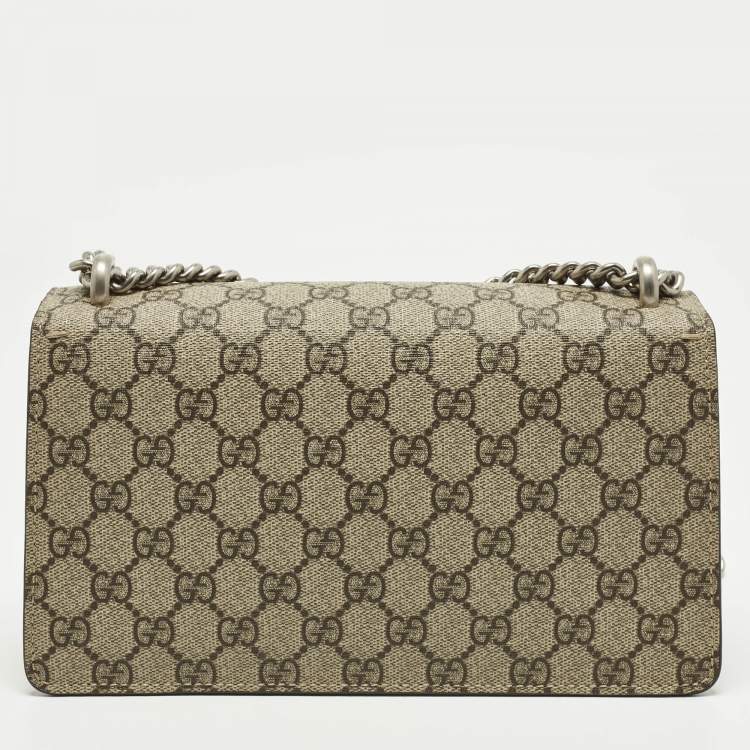 مملوكة مسبقًا Gucci Dionysus Crystals Beige Coated Canvas and Suede Shoulder Bag
