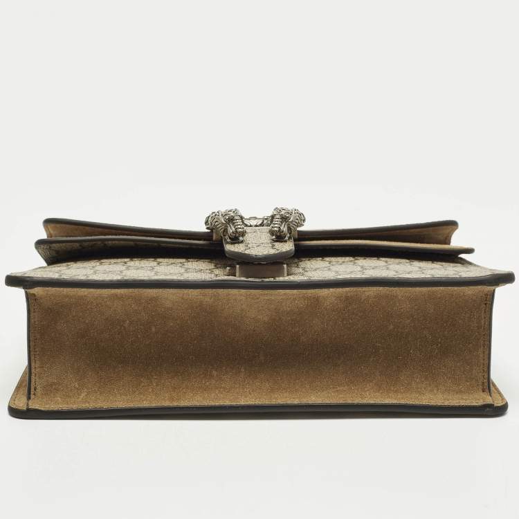 مملوكة مسبقًا Gucci Dionysus Crystals Beige Coated Canvas and Suede Shoulder Bag