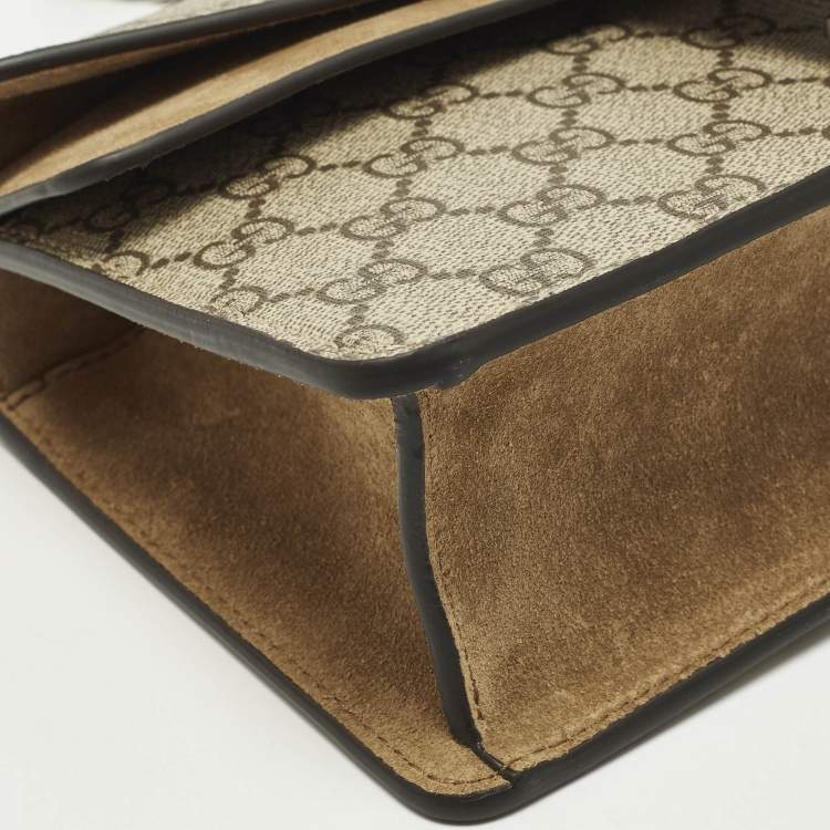 مملوكة مسبقًا Gucci Dionysus Crystals Beige Coated Canvas and Suede Shoulder Bag