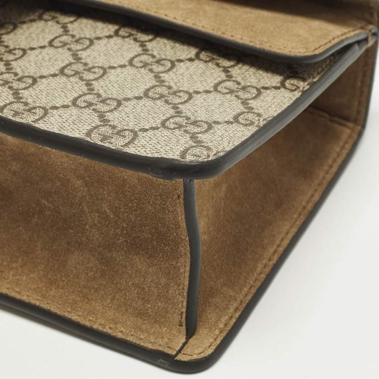 مملوكة مسبقًا Gucci Dionysus Crystals Beige Coated Canvas and Suede Shoulder Bag