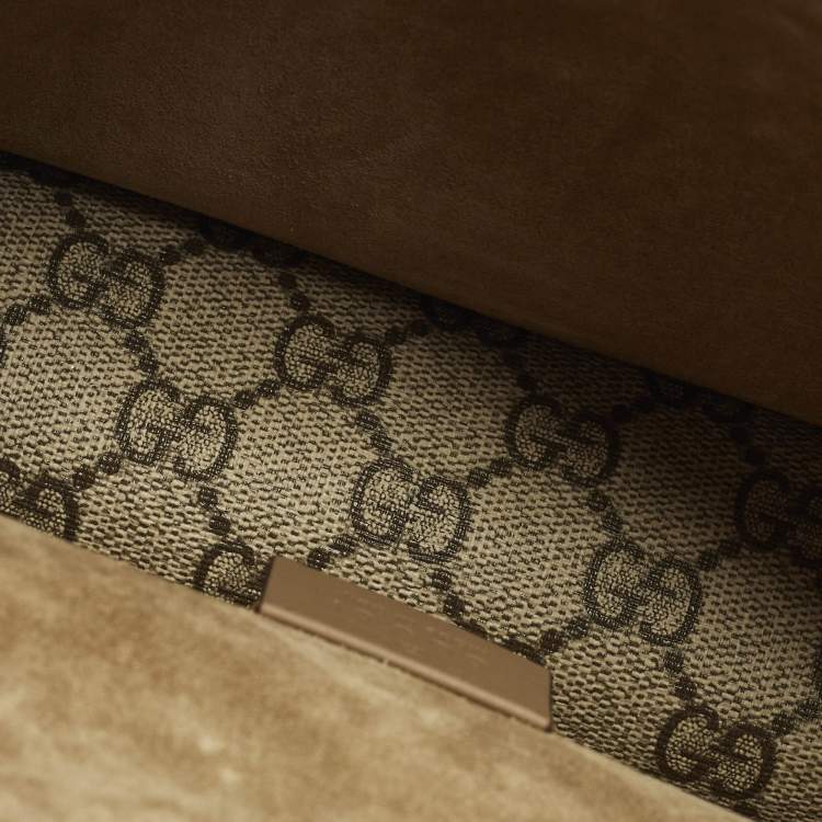 مملوكة مسبقًا Gucci Dionysus Crystals Beige Coated Canvas and Suede Shoulder Bag