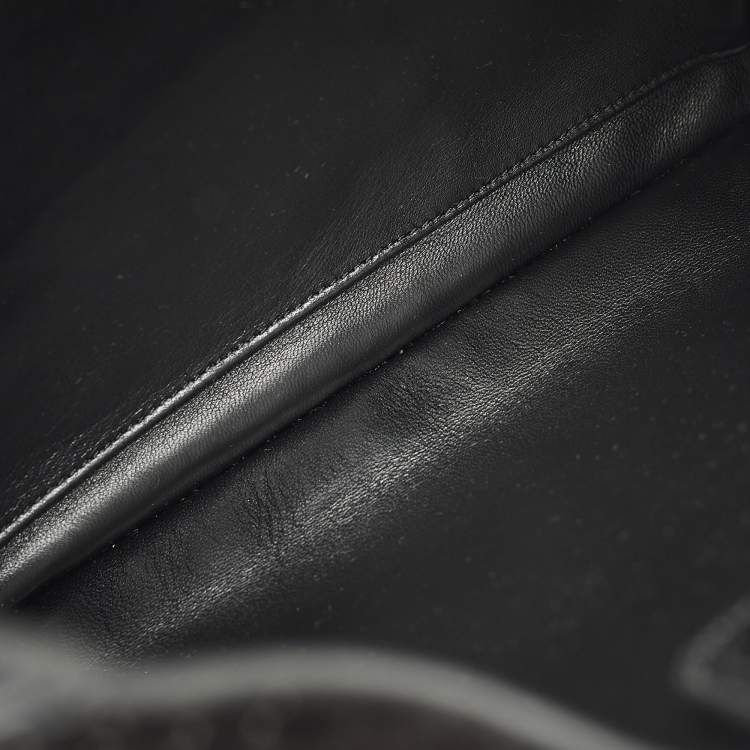 Pre Owned Gucci B Medium Black Microguccissima Leather and Suede Hobo