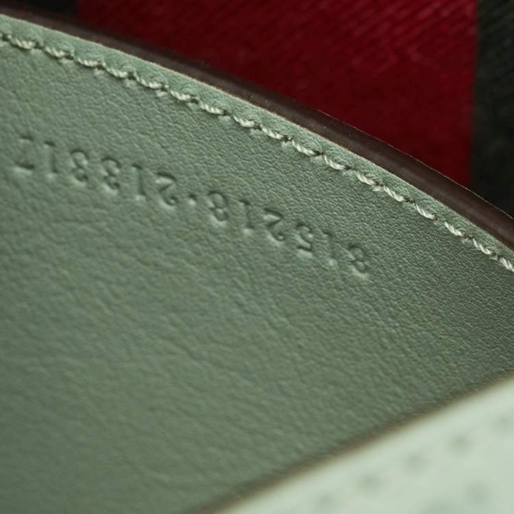 Pre Owned Gucci GG Emblem Small Sage Green GG Coated Fabric Shoulder Bag