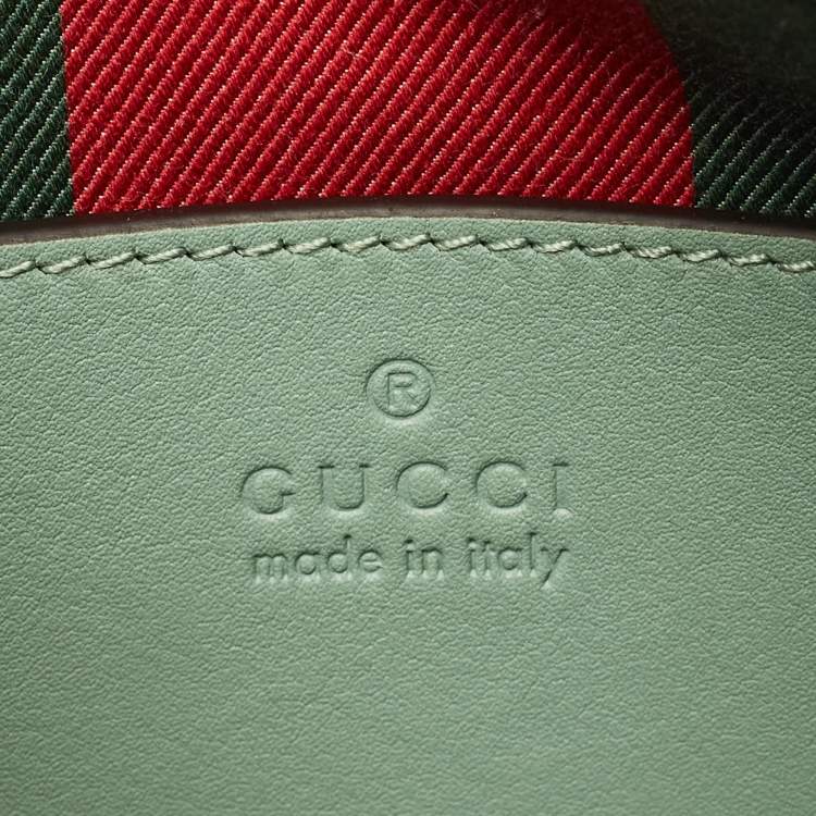 Pre Owned Gucci GG Emblem Small Sage Green GG Coated Fabric Shoulder Bag