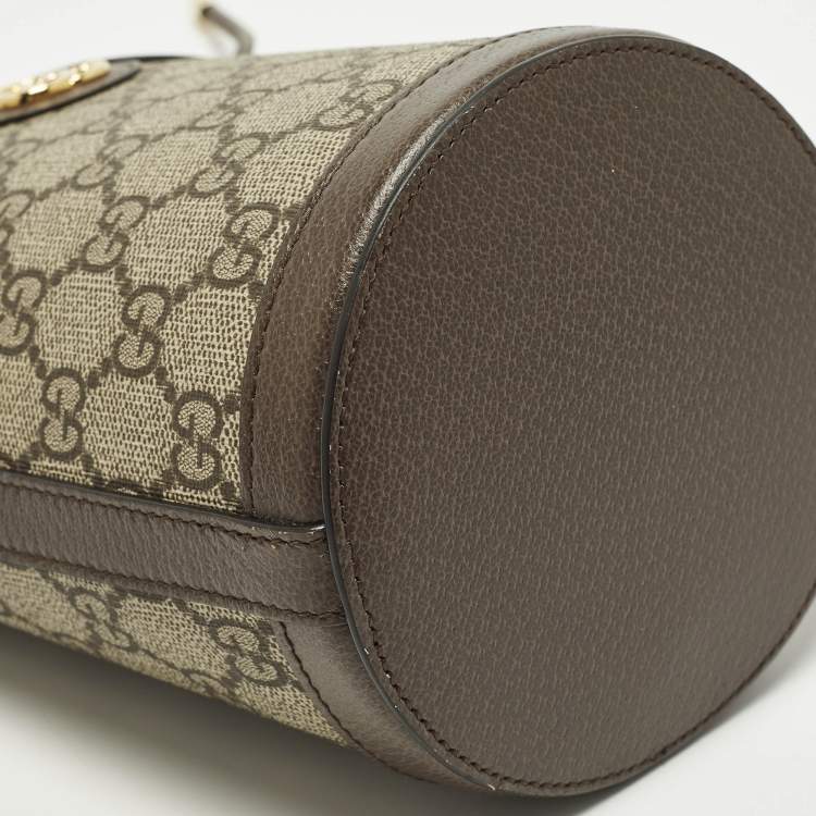 مملوكة مسبقًا Gucci Ophidia Mini Beige/Brown GG Supreme Canvas and Leather Bucket Bag