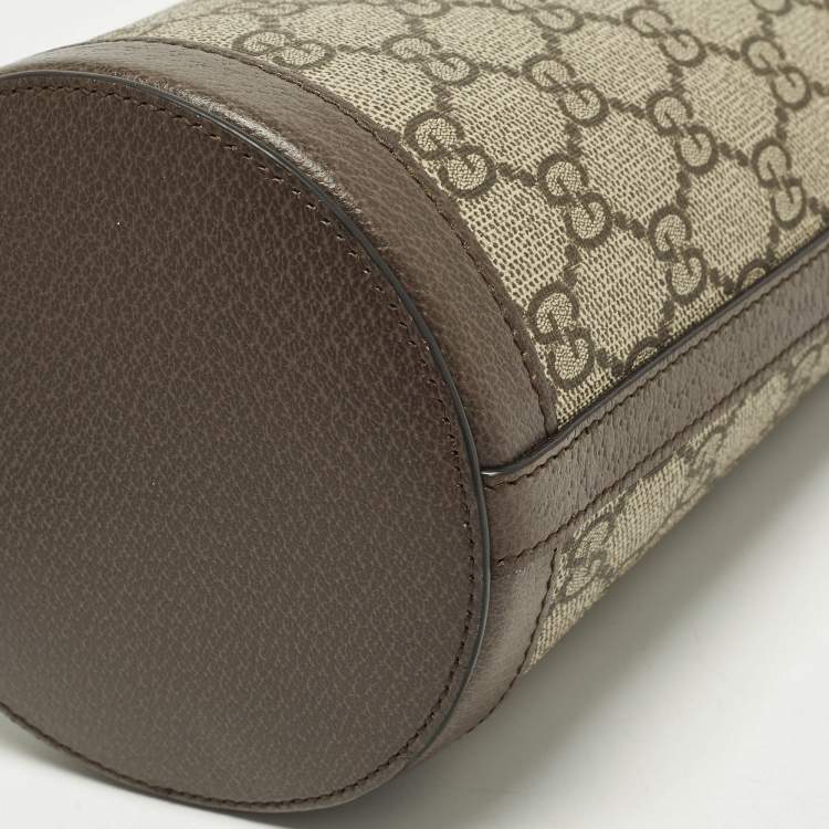 مملوكة مسبقًا Gucci Ophidia Mini Beige/Brown GG Supreme Canvas and Leather Bucket Bag