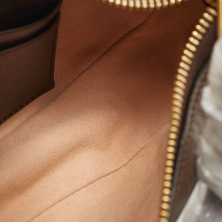 Pre Owned Gucci Ophidia Mini Beige/Brown GG Supreme Canvas and Leather Hobo