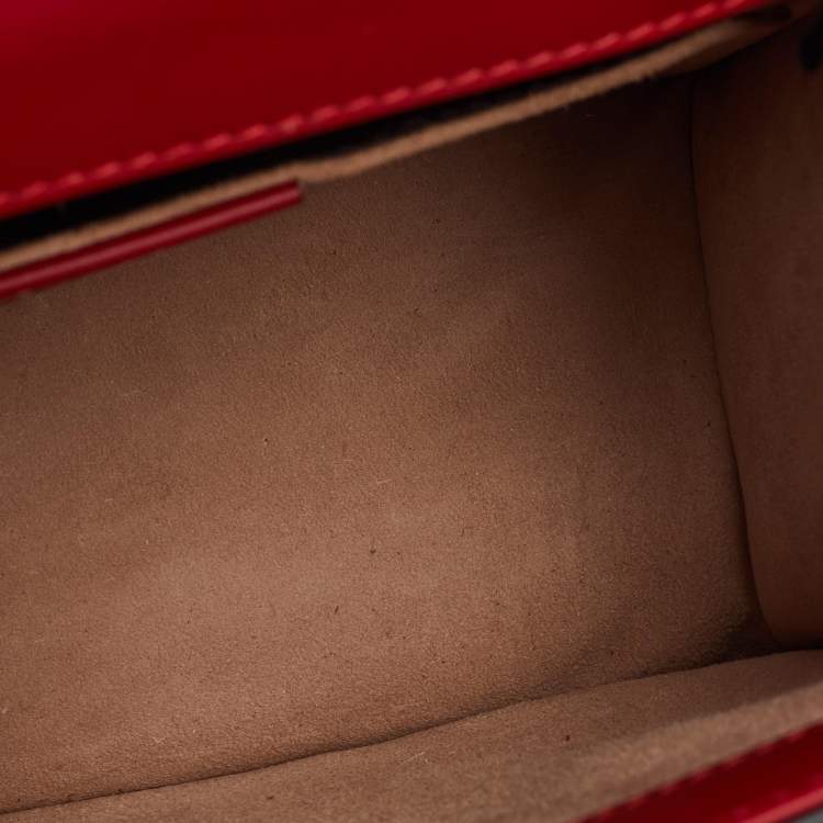 Pre Owned حقيبة غوتشي يد علوية سيلفي ميني جلد أحمر ويب