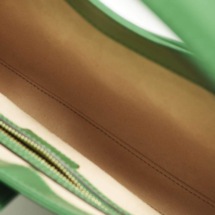 Pre Owned Gucci Jackie 1961 Small Green Leather Hobo