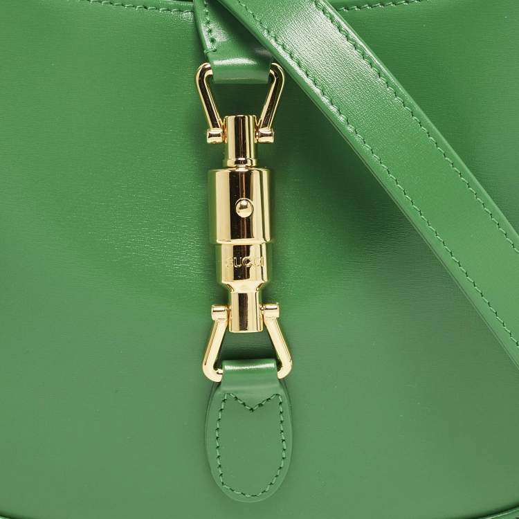 Pre Owned Gucci Jackie 1961 Small Green Leather Hobo
