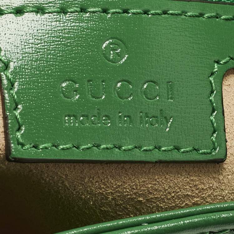 Pre Owned Gucci Jackie 1961 Small Green Leather Hobo