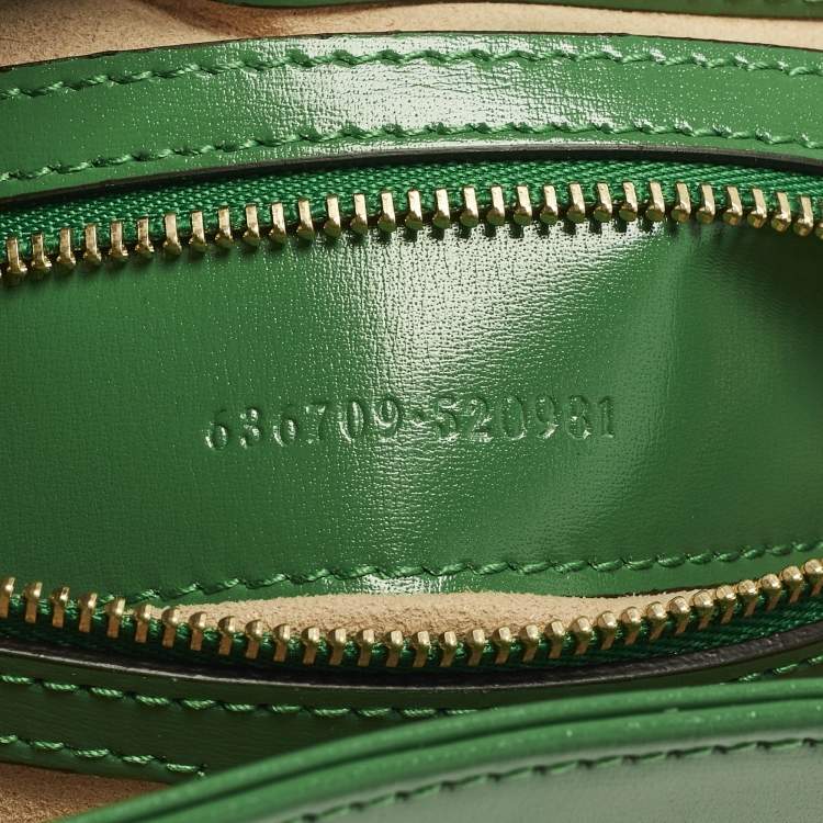 Pre Owned Gucci Jackie 1961 Small Green Leather Hobo