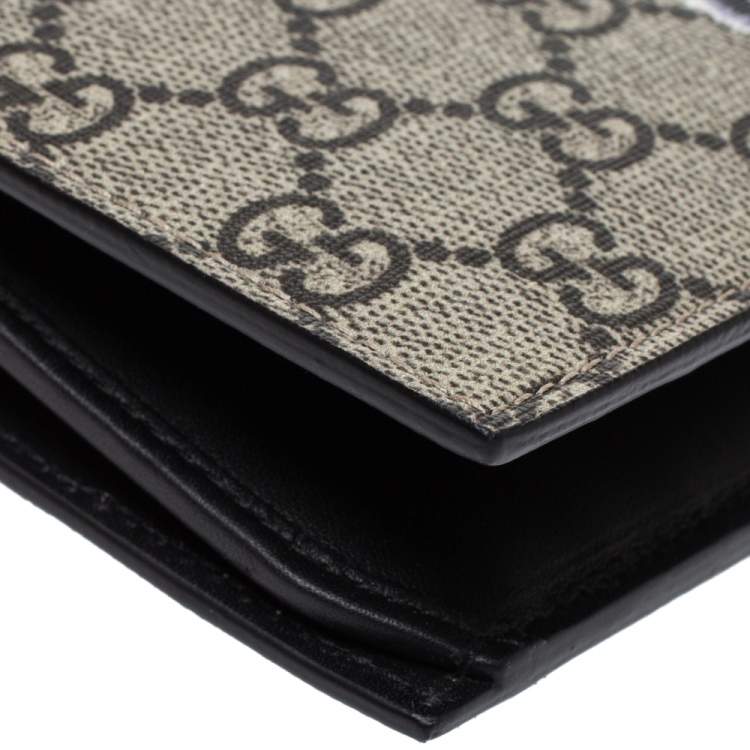 Pre Owned Gucci Beige GG Supreme Canvas Tiger Print Long Bifold Wallet