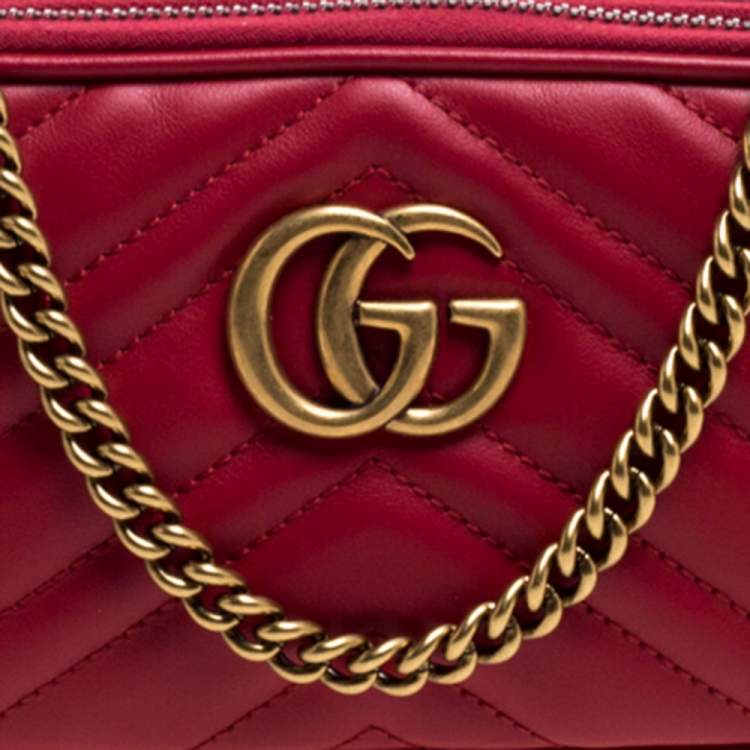 red gucci bag with gold chain