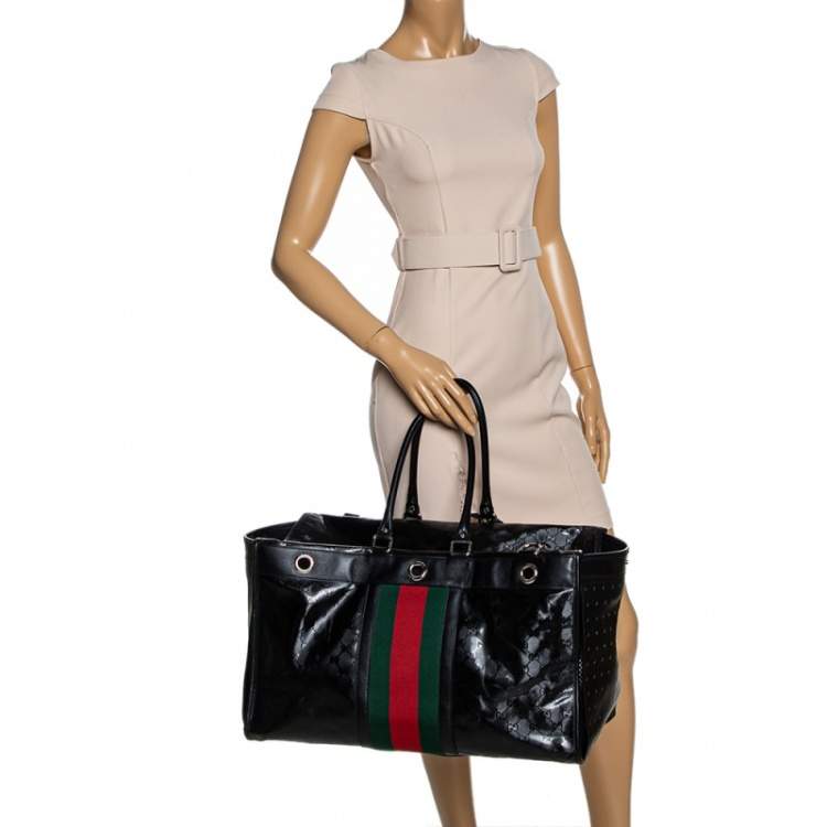 stavelse kunstner Udseende Gucci x Fiat Black GG Imprime Canvas and Leather Special Edition Pet Carrier  Bag Gucci | TLC