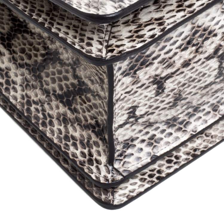 Pre Owned Gucci Black/White Python Queen Margaret Loved Top Handle Bag
