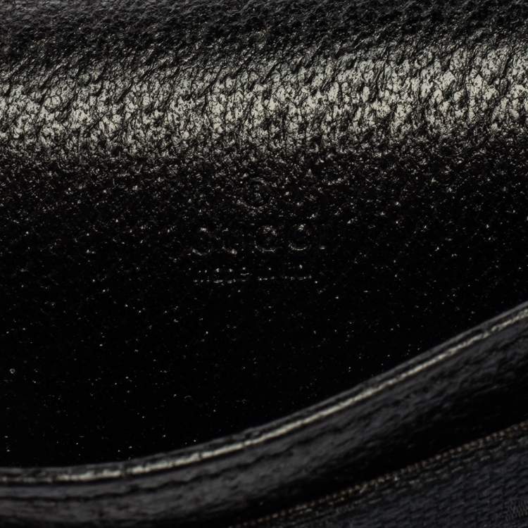 Pre Owned Gucci Black GG Canvas Flap Card Holder