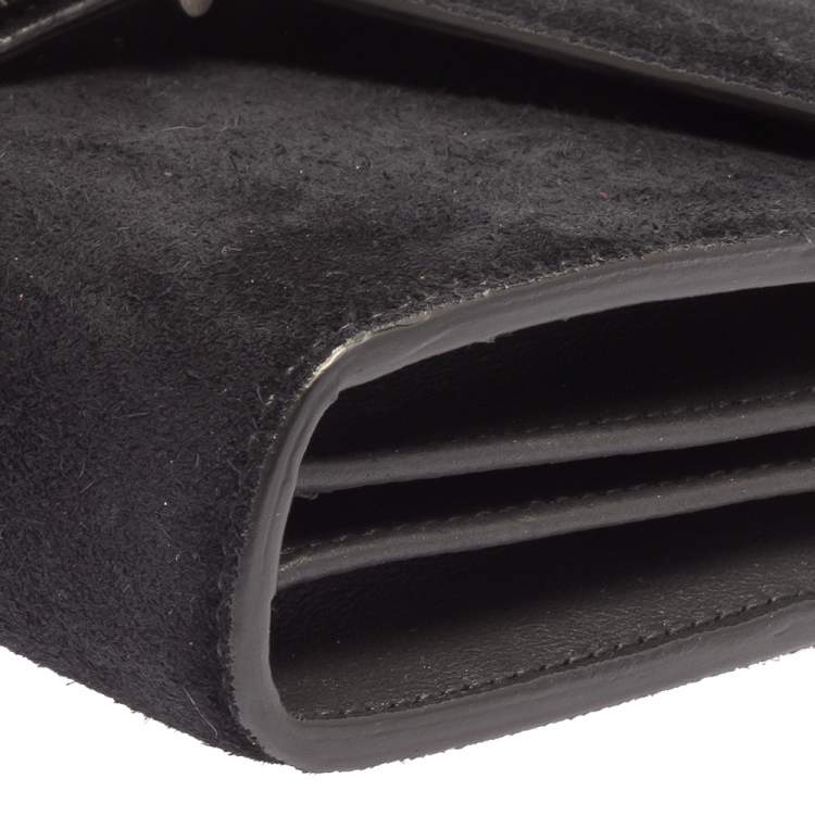 Pre Owned Gucci Black Suede Dionysus Wallet On Chain           